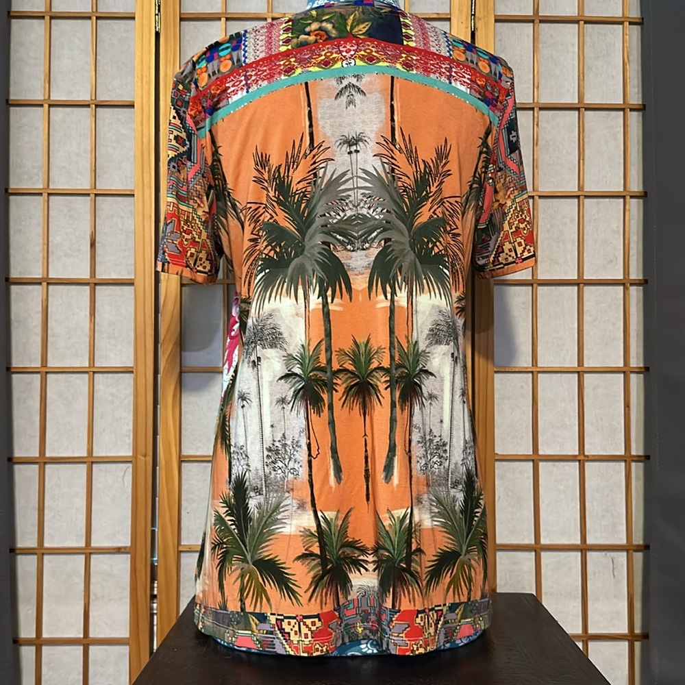 Johnny Was Medium Romantic Bamboo V-Neck Tee NWT - Picture 4 of 7